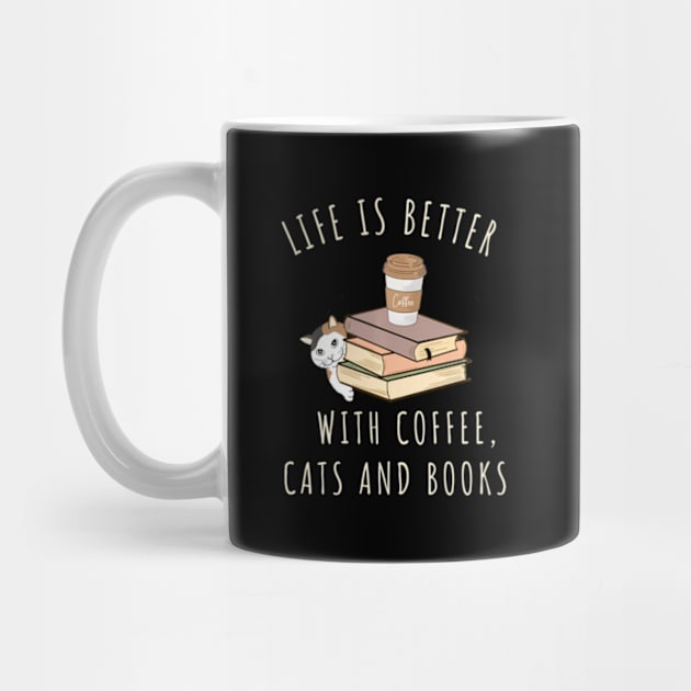 ny Saying Life Is Better With Coffee Cats And Books by Ro Go Dan